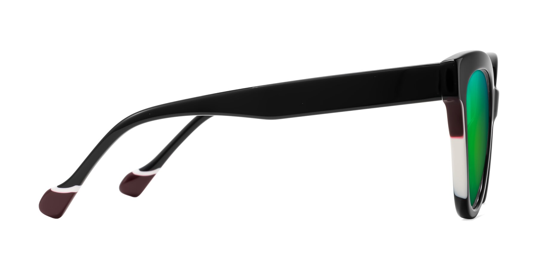 Side of Yalkin in Black with Green Mirrored Lenses