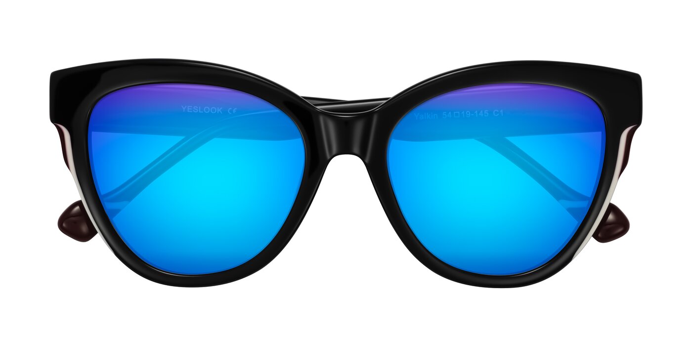 Yalkin - Black Flash Mirrored Sunglasses
