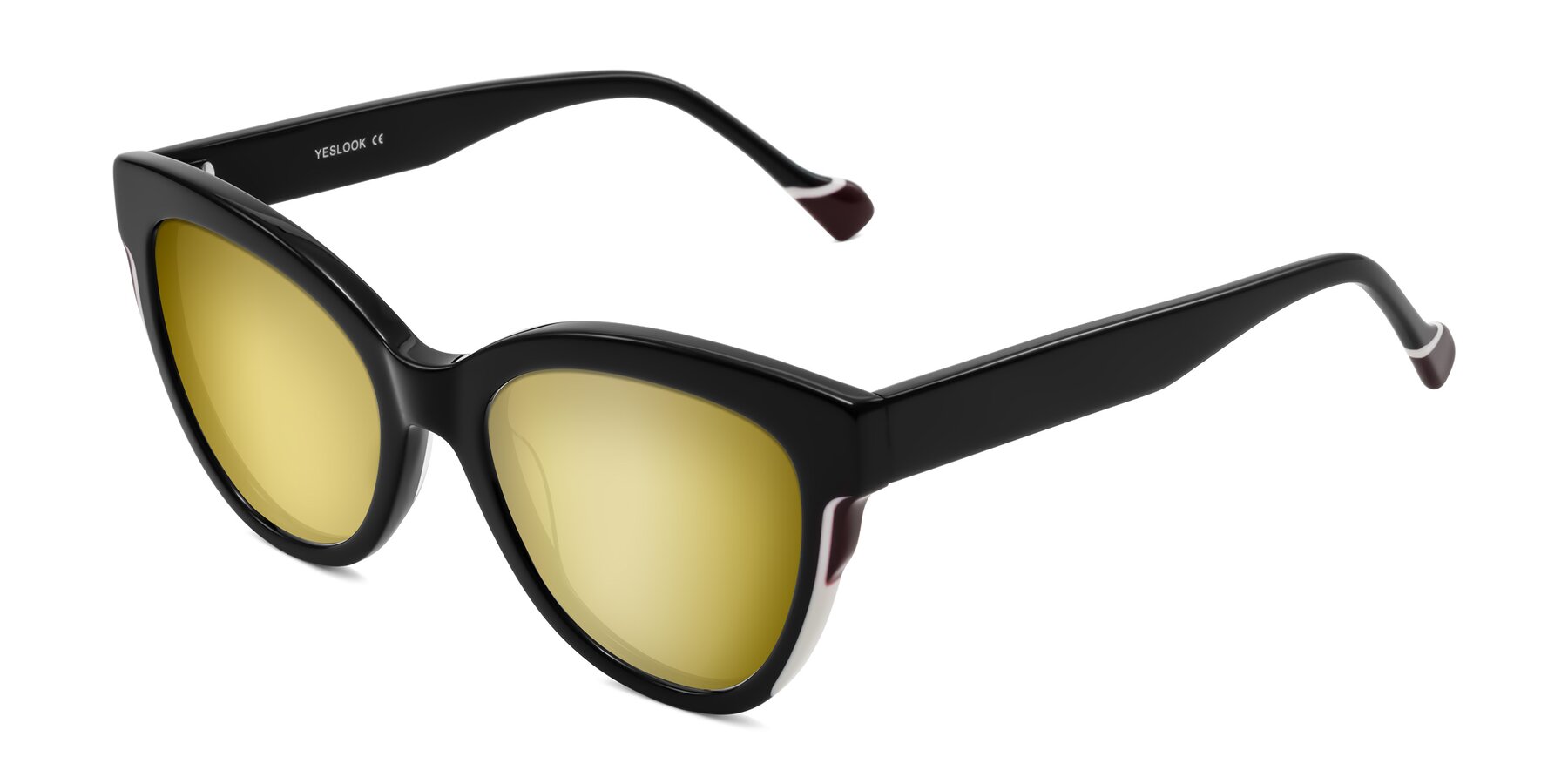 Angle of Yalkin in Black with Gold Mirrored Lenses