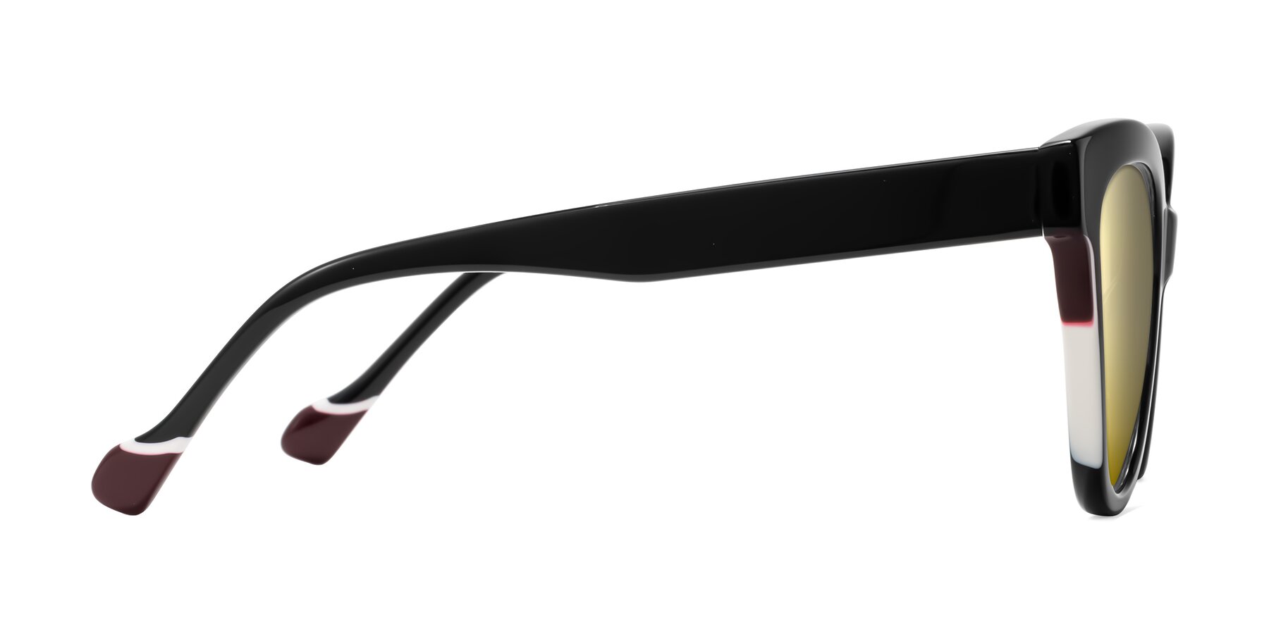 Side of Yalkin in Black with Gold Mirrored Lenses