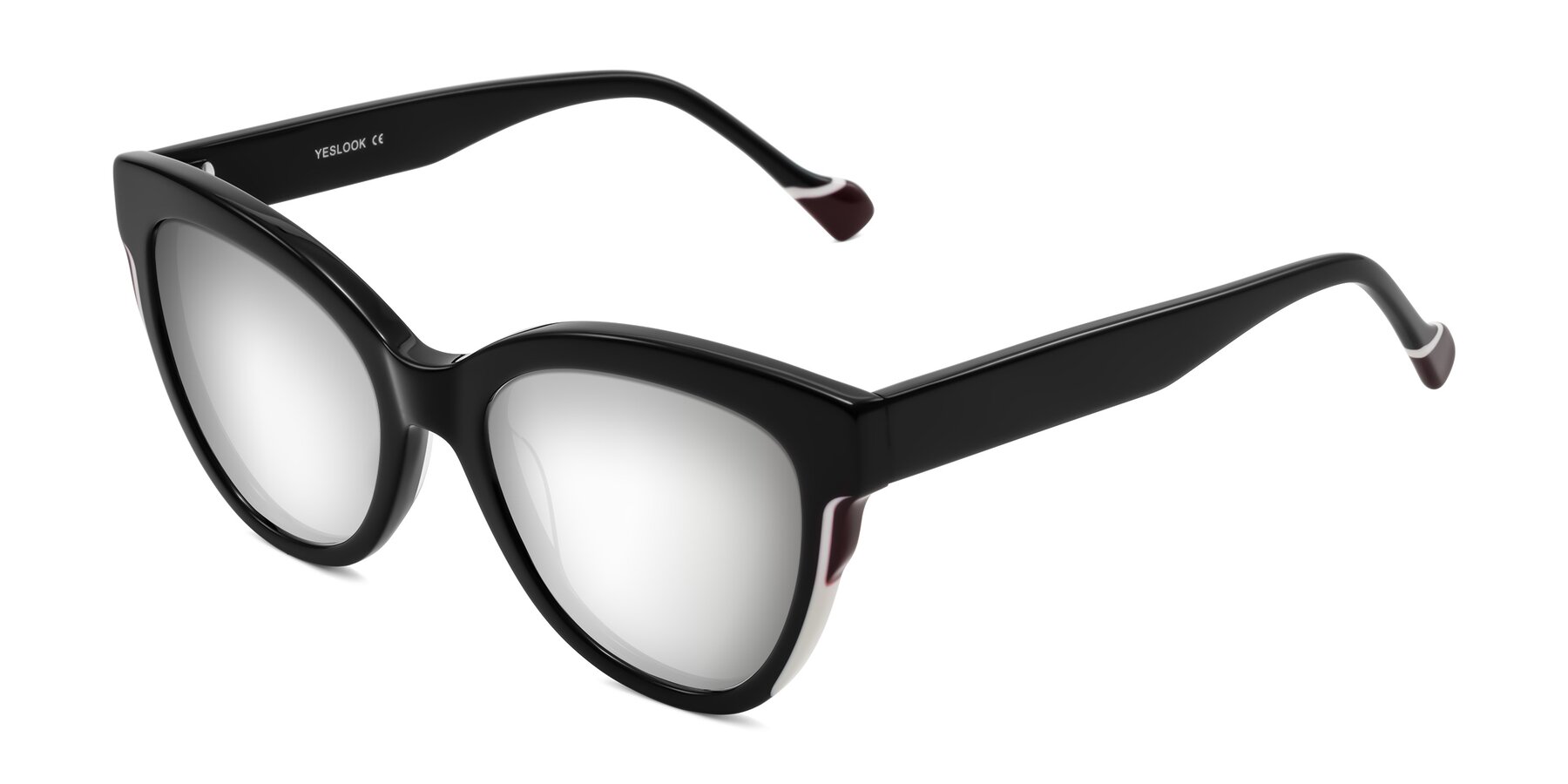 Angle of Yalkin in Black with Silver Mirrored Lenses