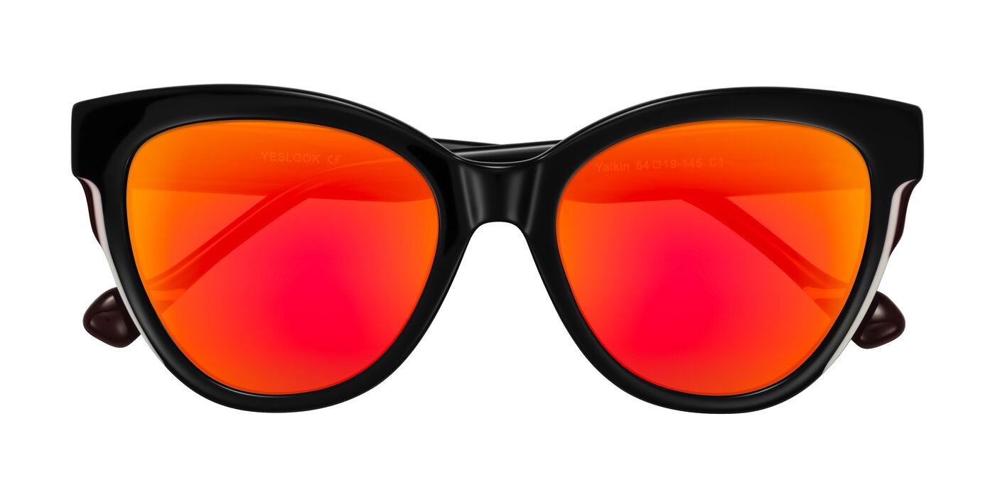 Yalkin - Black Flash Mirrored Sunglasses