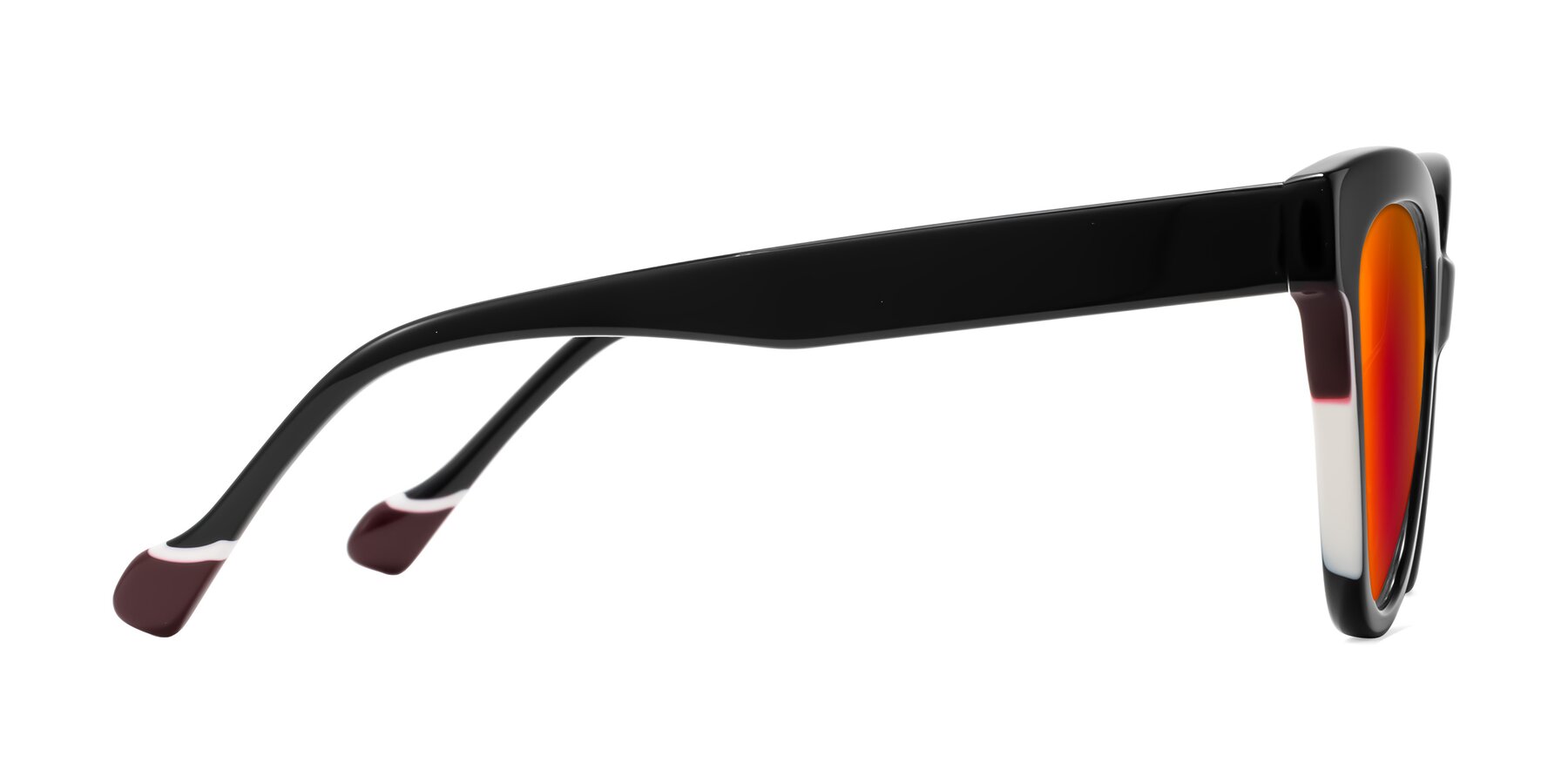 Side of Yalkin in Black with Red Gold Mirrored Lenses