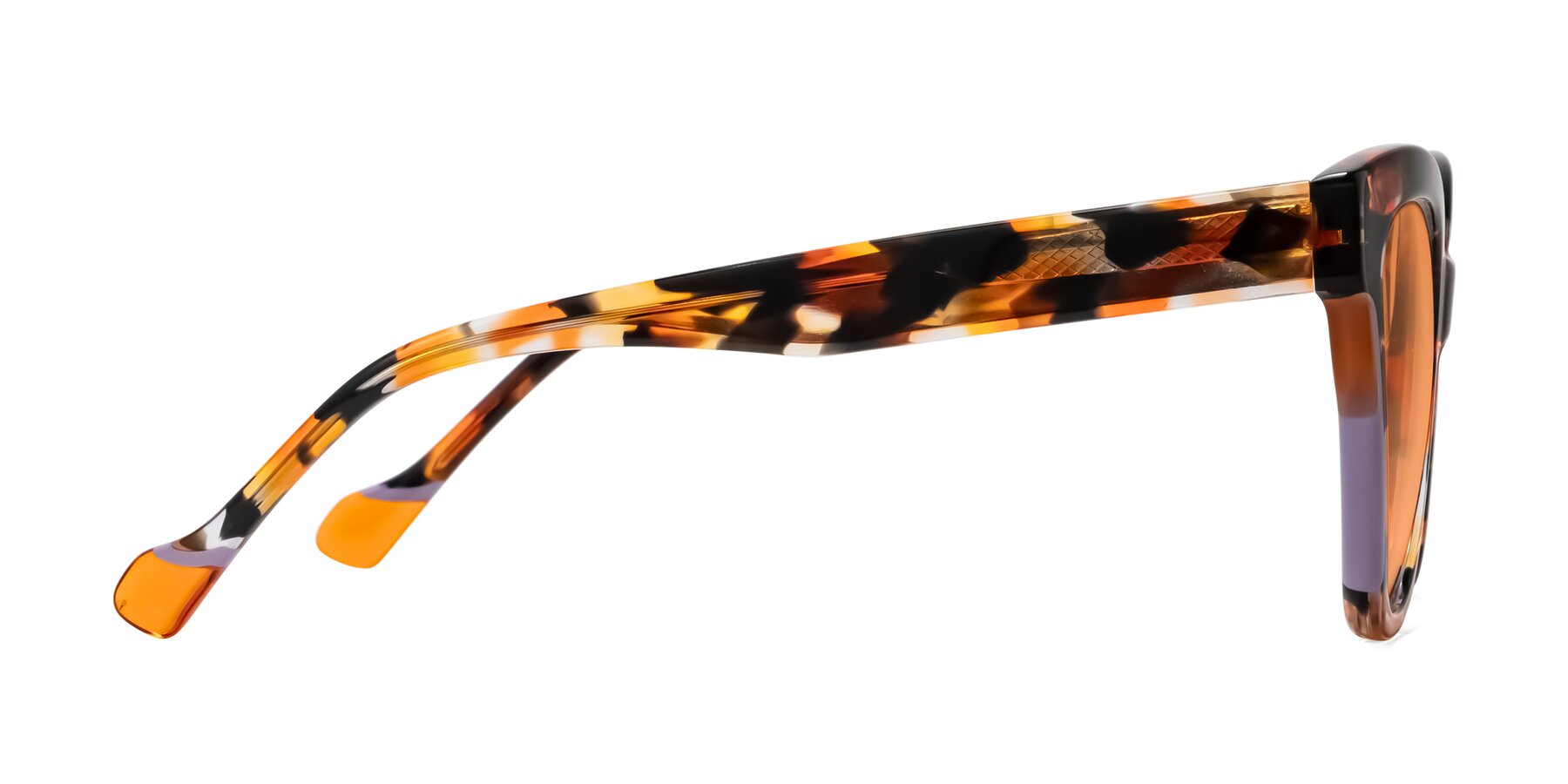 Side of Yalkin in Orange Tortoise with Medium Orange Tinted Lenses