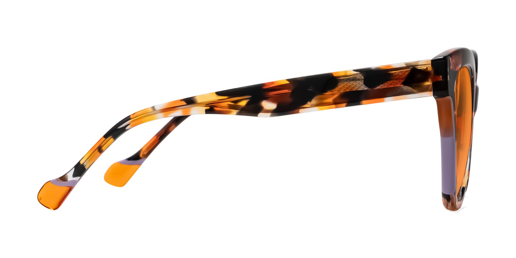 Side of Yalkin in Orange Tortoise with Orange Tinted Lenses