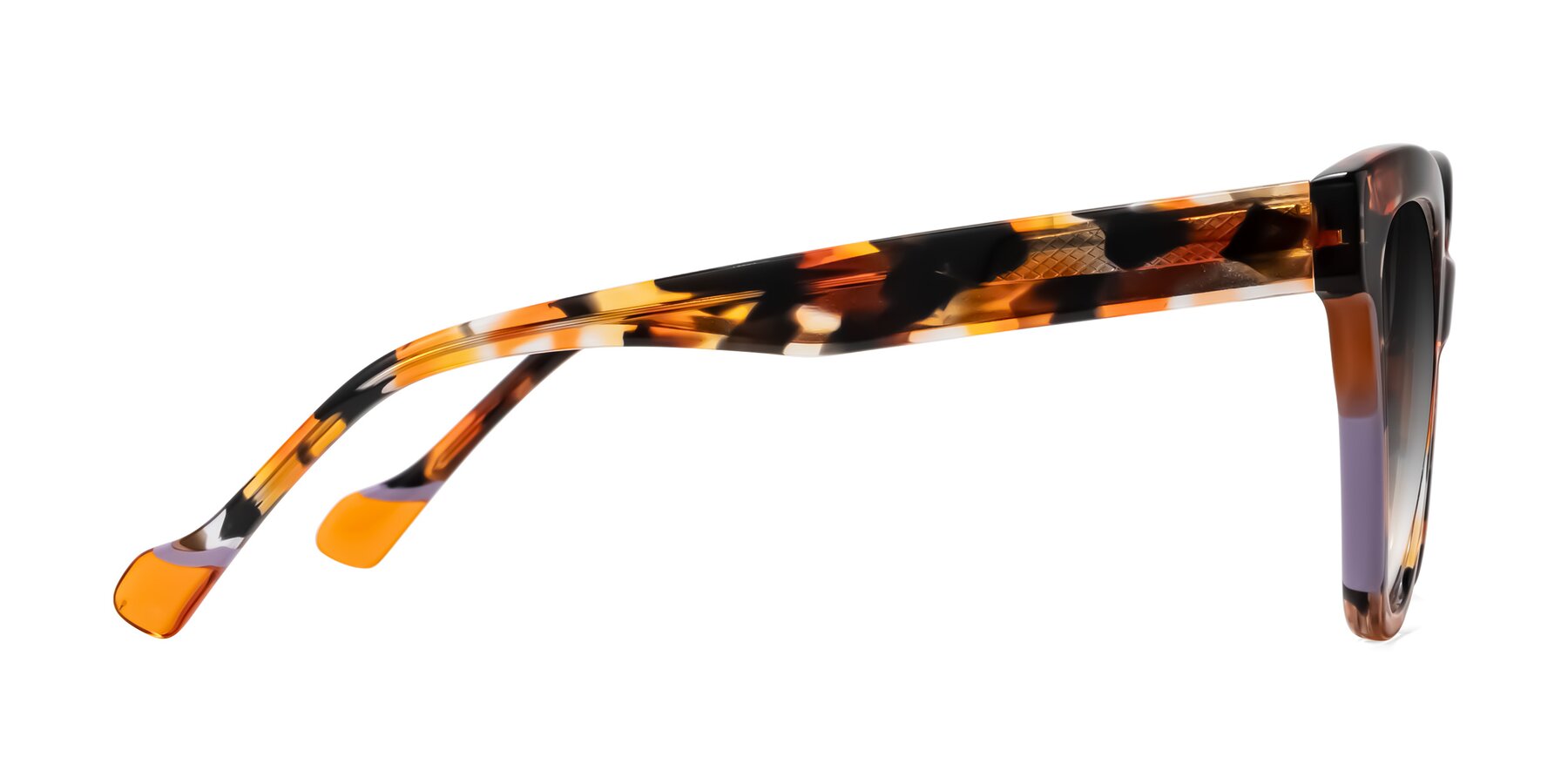 Side of Yalkin in Orange Tortoise with Gray Gradient Lenses