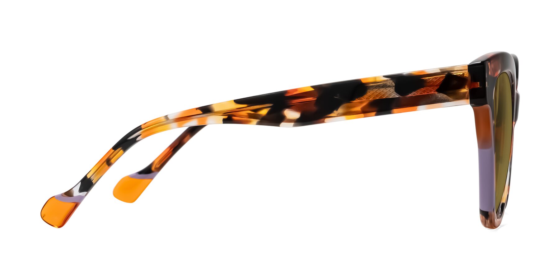 Side of Yalkin in Orange Tortoise with Brown Polarized Lenses