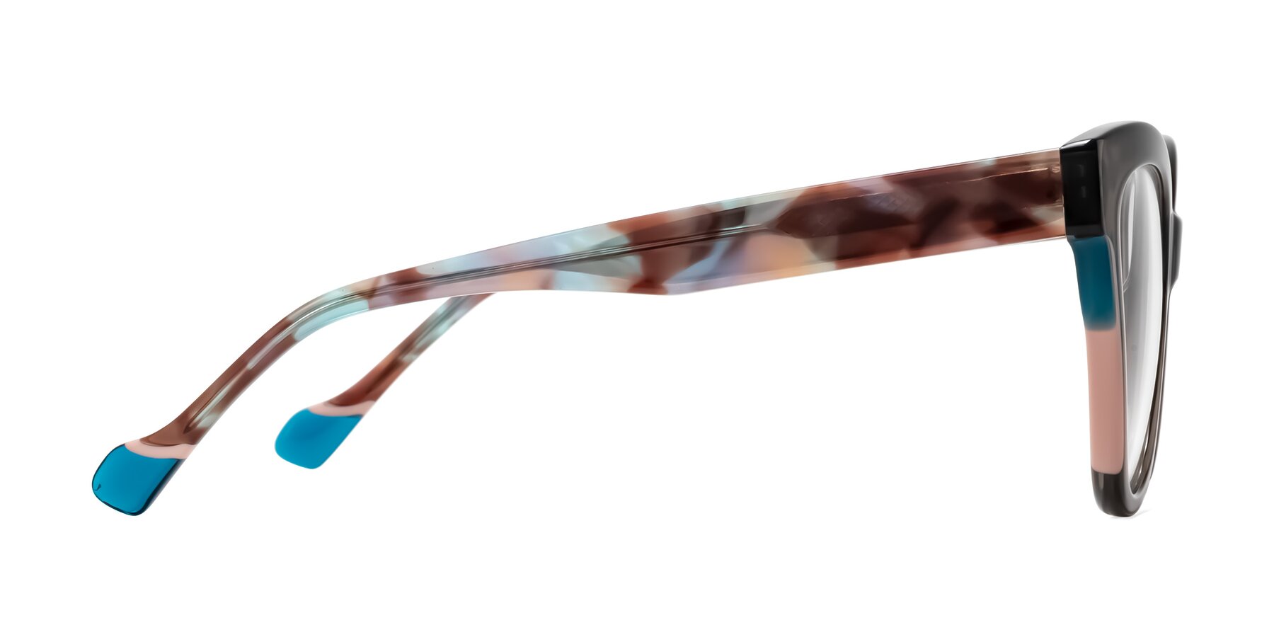 Side of Yalkin in Gray/Tortoise with Clear Eyeglass Lenses