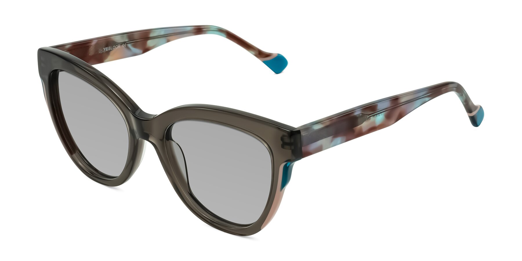 Angle of Yalkin in Gray/Tortoise with Light Gray Tinted Lenses