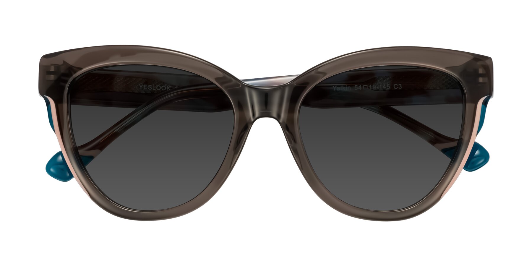 Folded Front of Yalkin in Gray/Tortoise with Gray Tinted Lenses