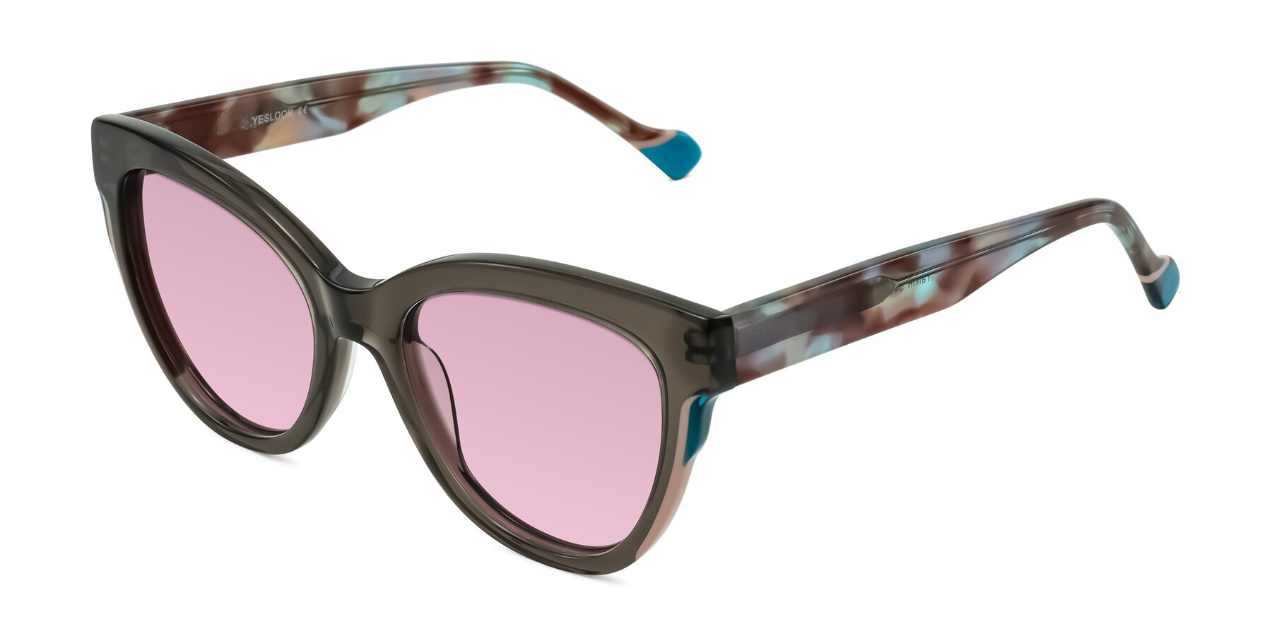 Angle of Yalkin in Gray/Tortoise with Light Wine Tinted Lenses