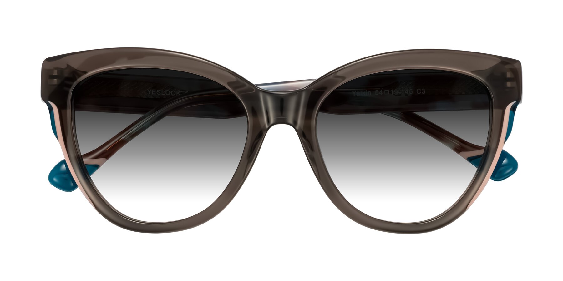 Folded Front of Yalkin in Gray/Tortoise with Gray Gradient Lenses