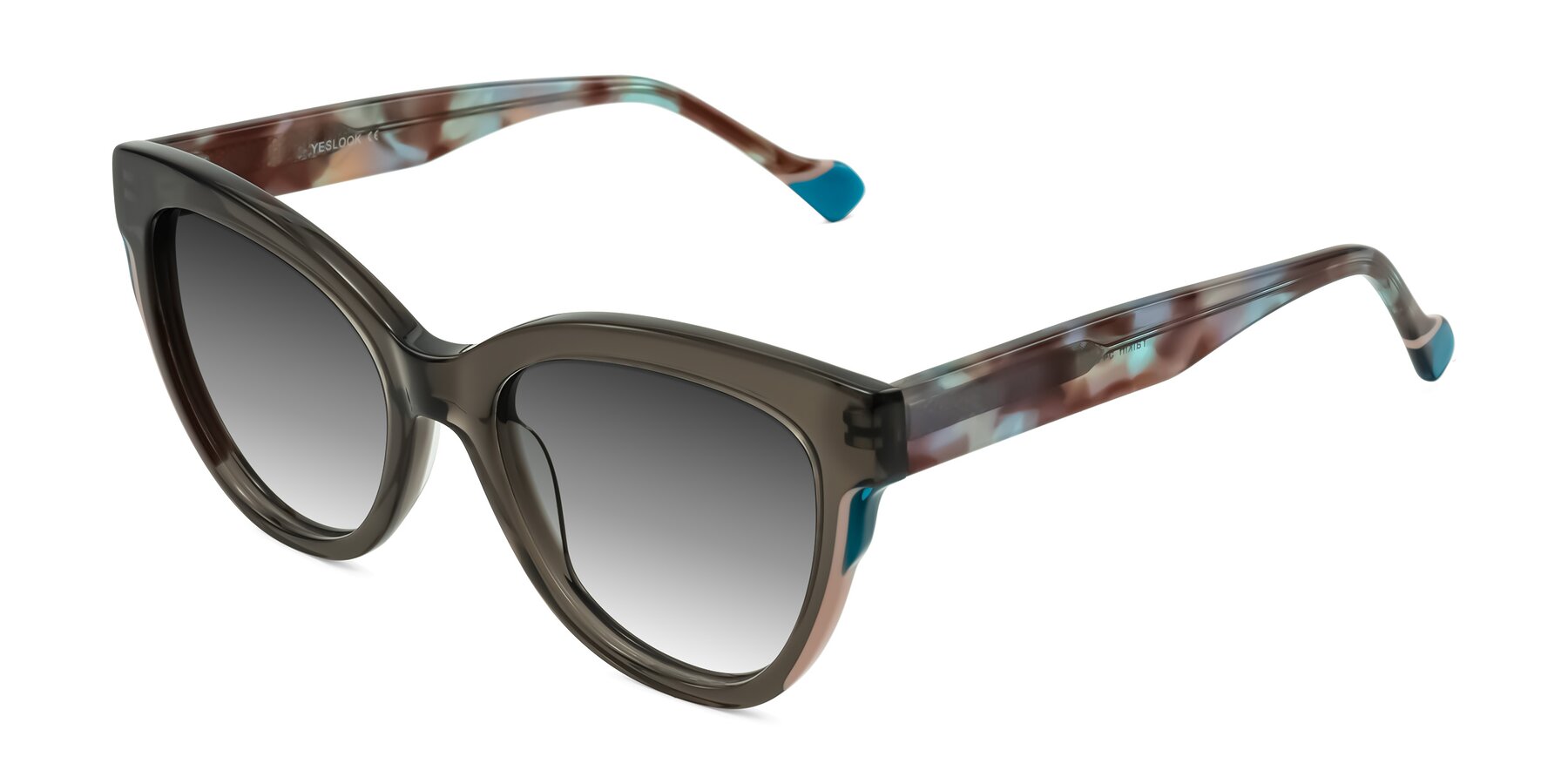 Angle of Yalkin in Gray/Tortoise with Gray Gradient Lenses