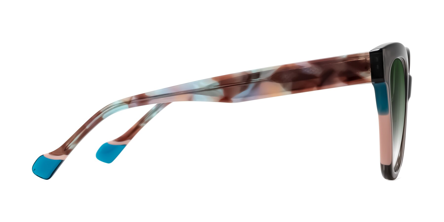 Side of Yalkin in Gray/Tortoise with Green Gradient Lenses