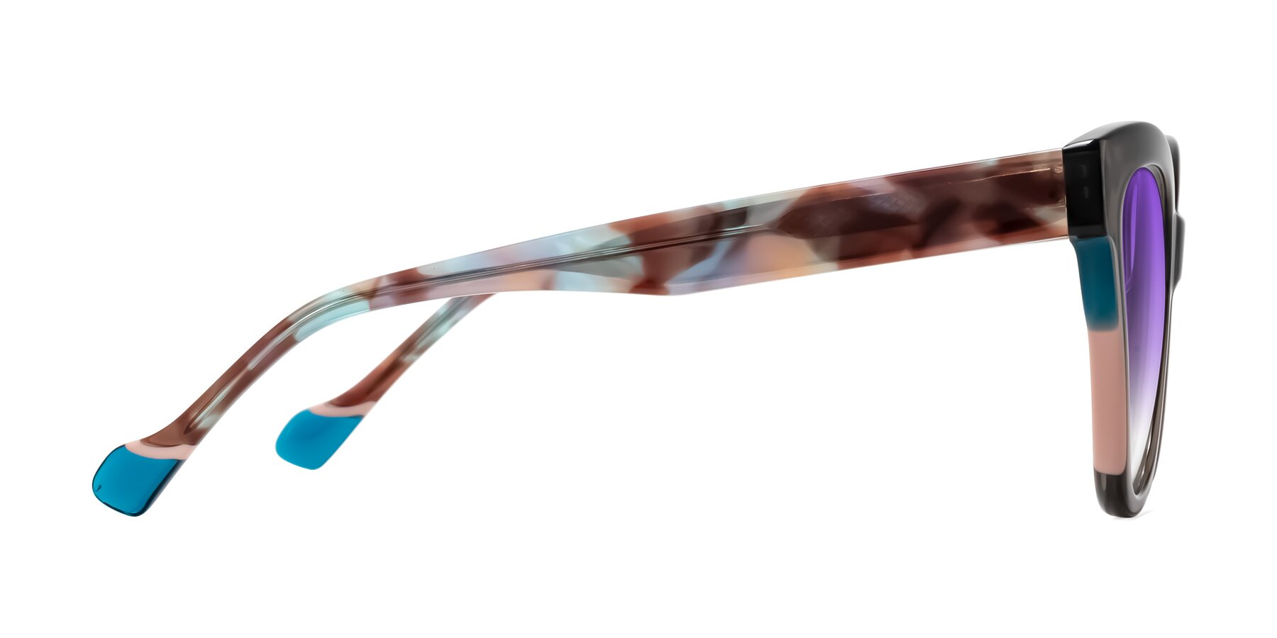 Side of Yalkin in Gray/Tortoise with Purple Gradient Lenses