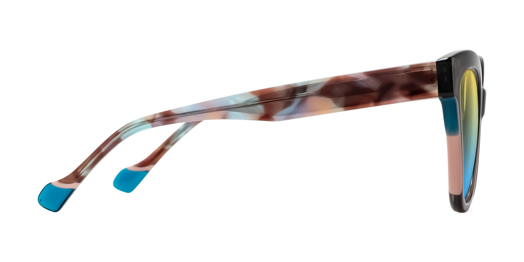 Side of Yalkin in Gray/Tortoise with Yellow / Blue Gradient Lenses