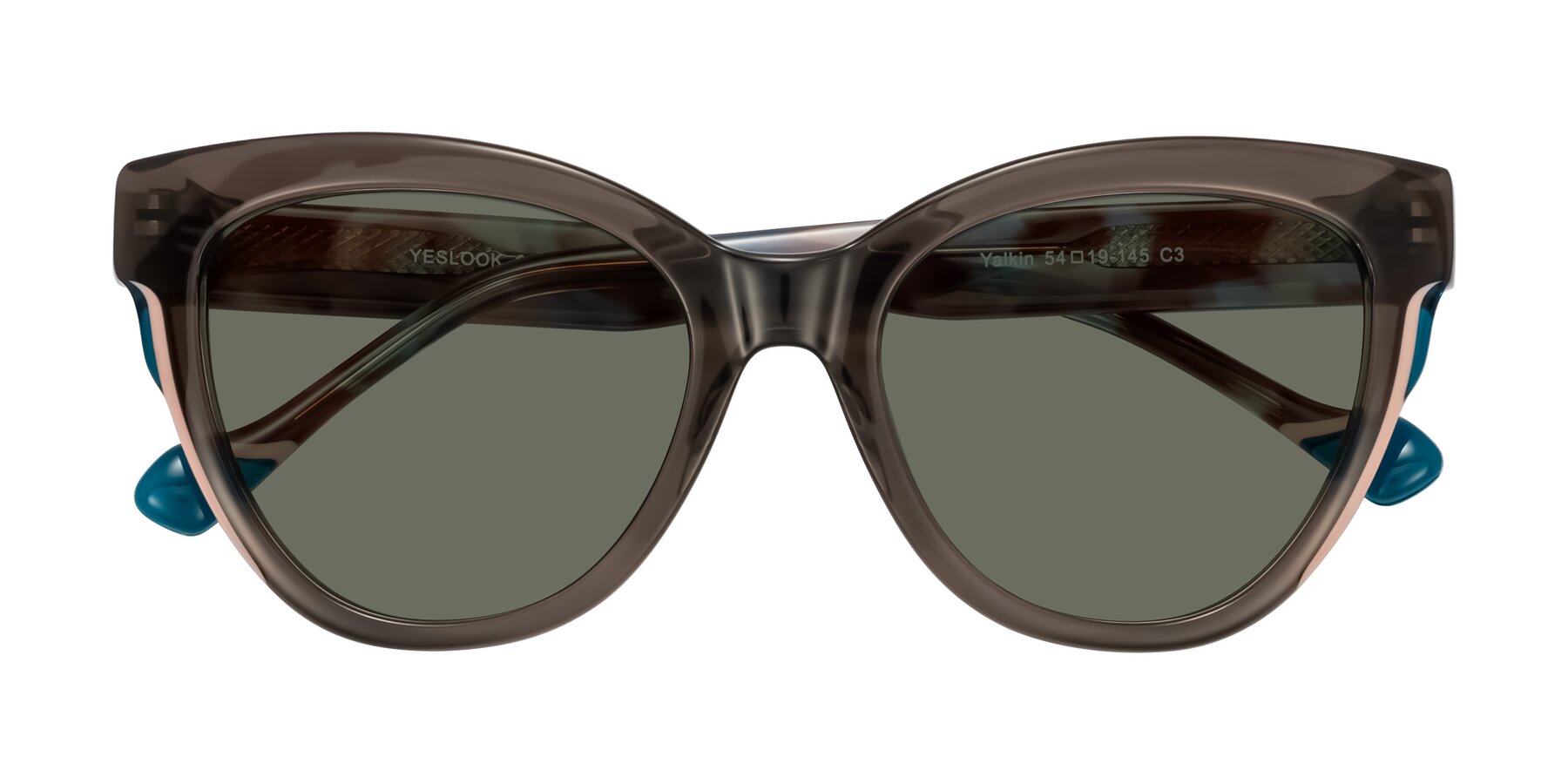 Folded Front of Yalkin in Gray/Tortoise with Gray Polarized Lenses