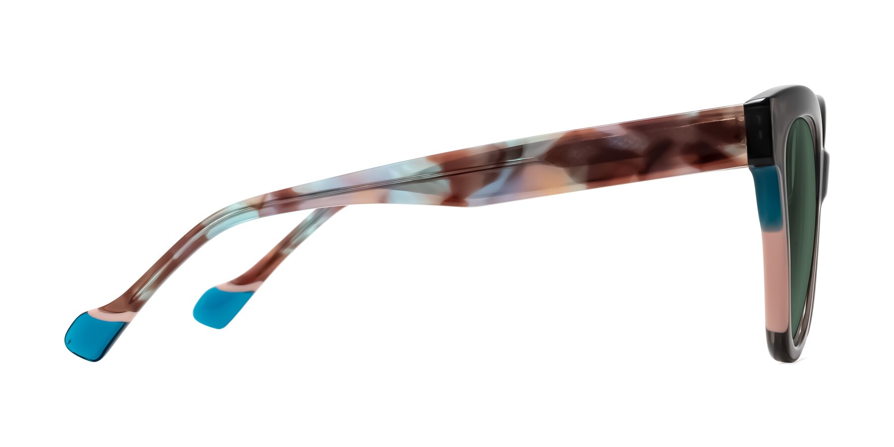 Side of Yalkin in Gray/Tortoise with Green Polarized Lenses