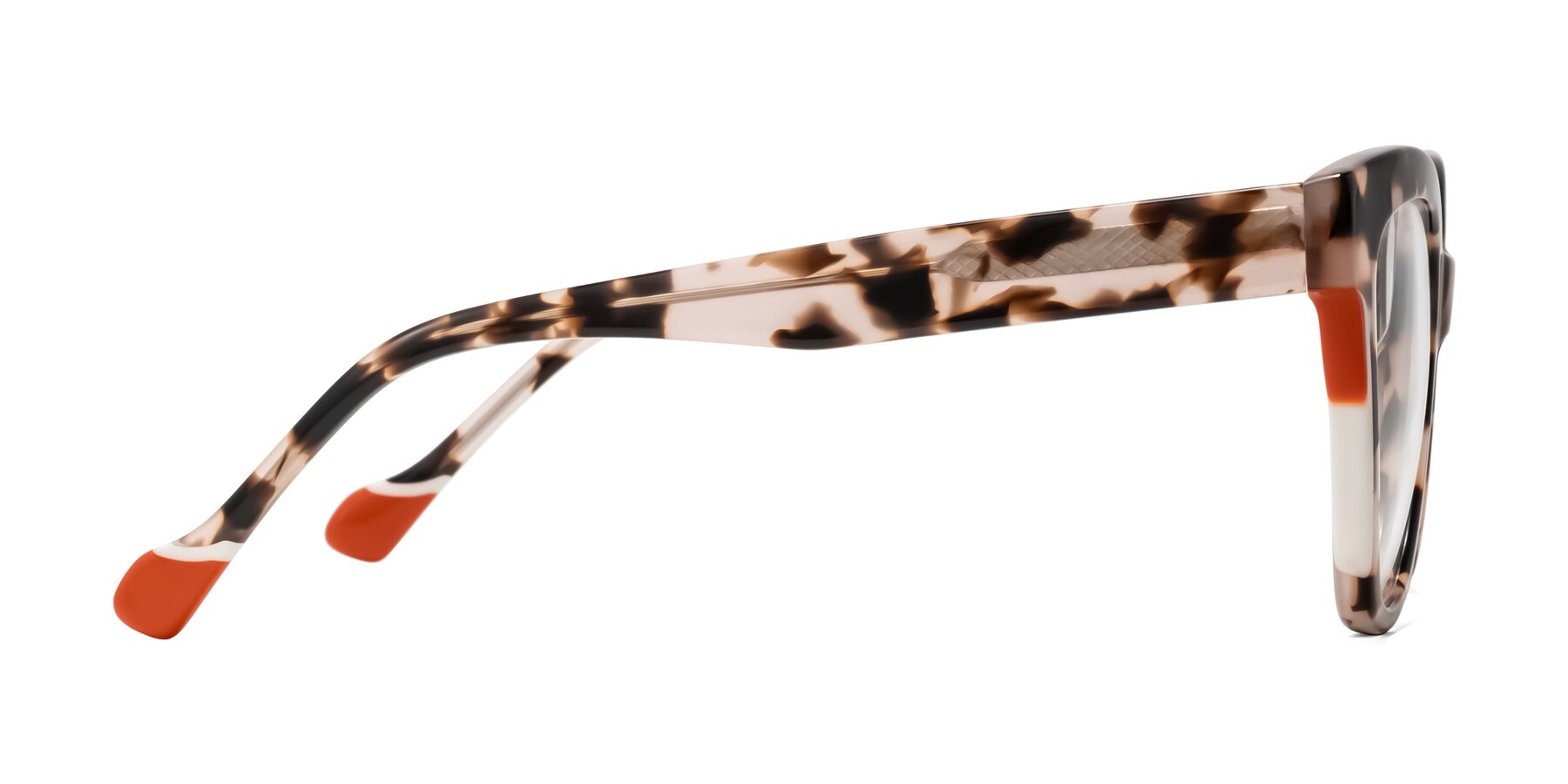 Side of Yalkin in Ivory Tortoise with Clear Eyeglass Lenses