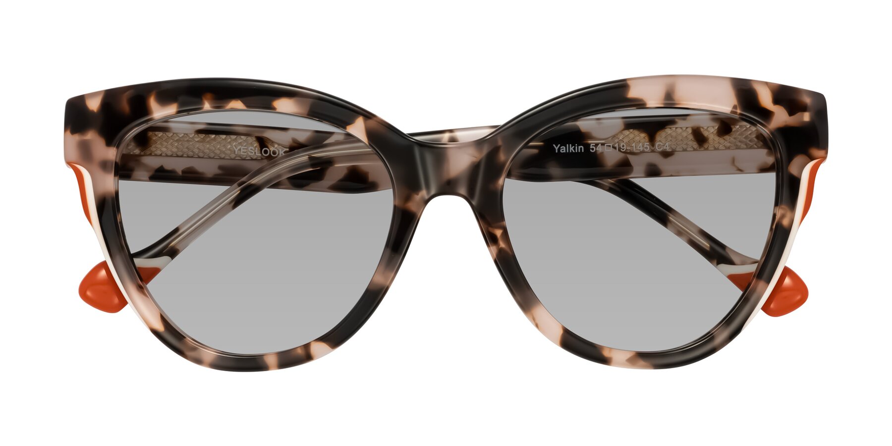 Folded Front of Yalkin in Ivory Tortoise with Light Gray Tinted Lenses