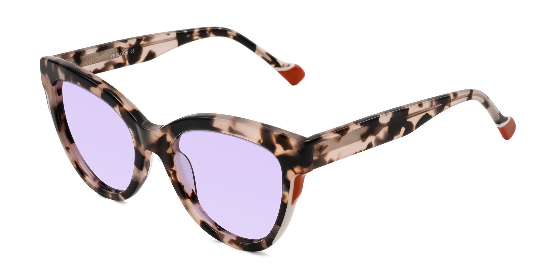 Angle of Yalkin in Ivory Tortoise with Light Purple Tinted Lenses