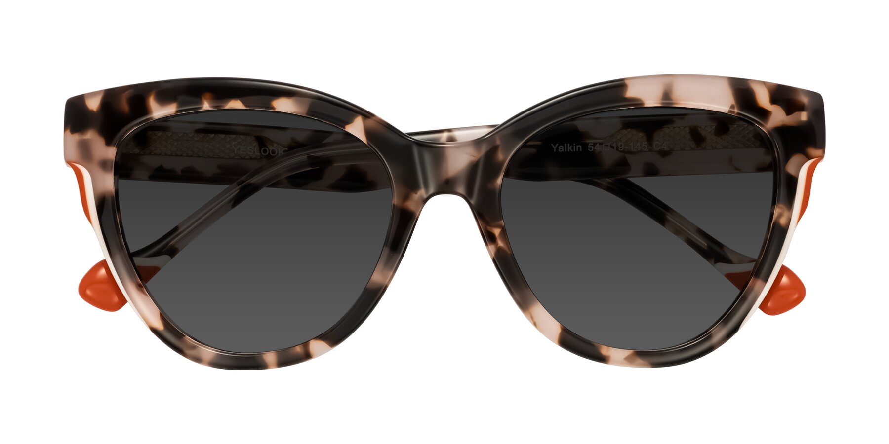 Folded Front of Yalkin in Ivory Tortoise with Gray Tinted Lenses