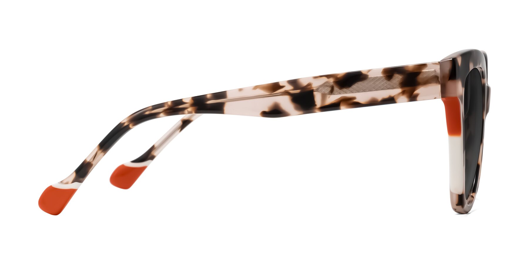 Side of Yalkin in Ivory Tortoise with Gray Tinted Lenses