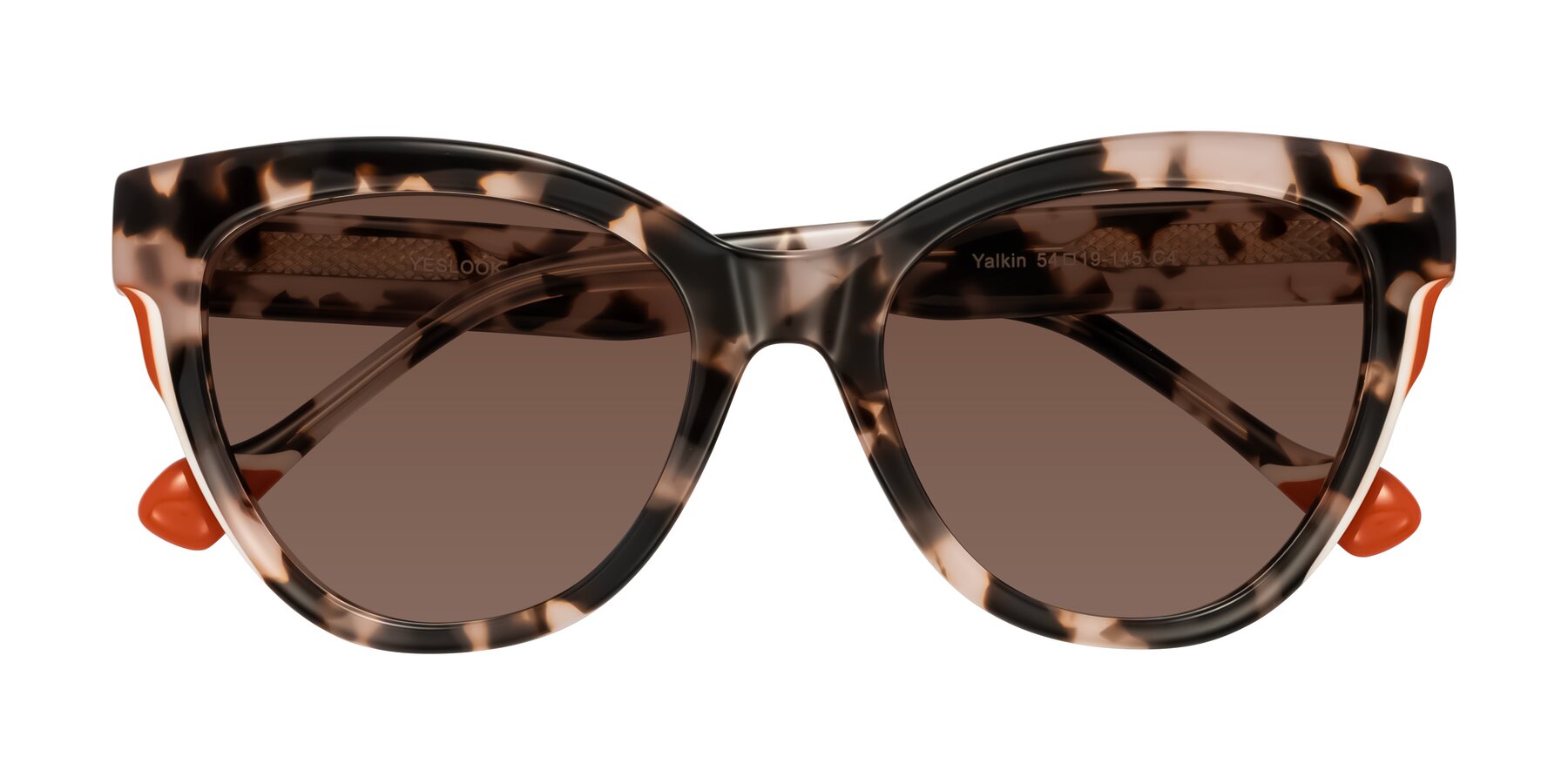 Folded Front of Yalkin in Ivory Tortoise with Brown Tinted Lenses