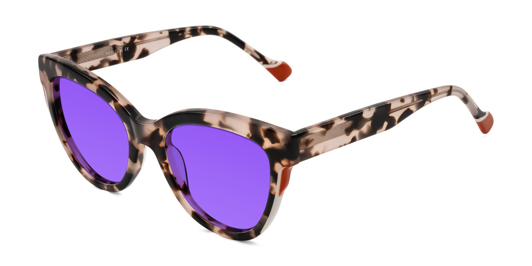 Angle of Yalkin in Ivory Tortoise with Purple Tinted Lenses
