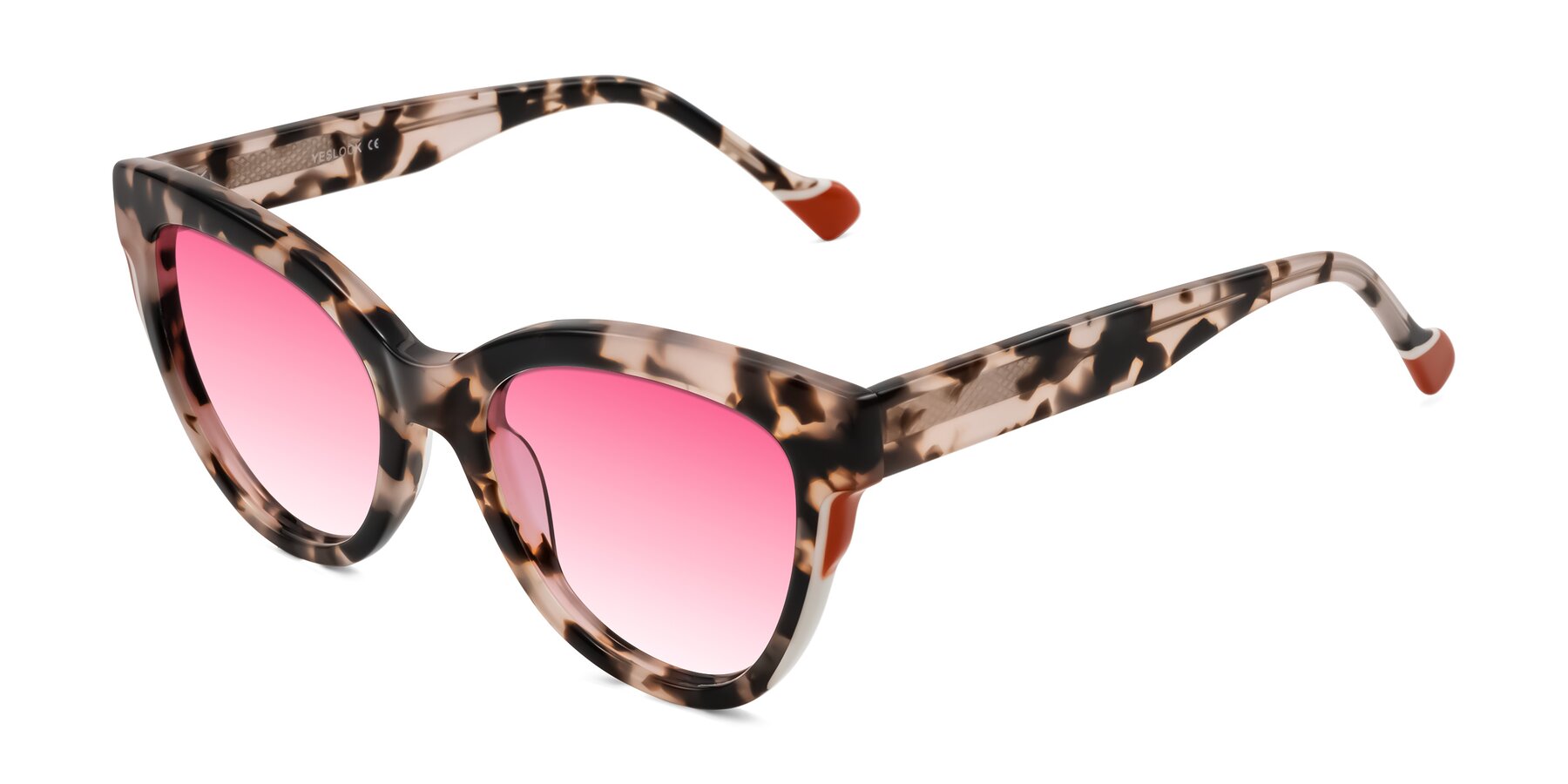 Angle of Yalkin in Ivory Tortoise with Pink Gradient Lenses