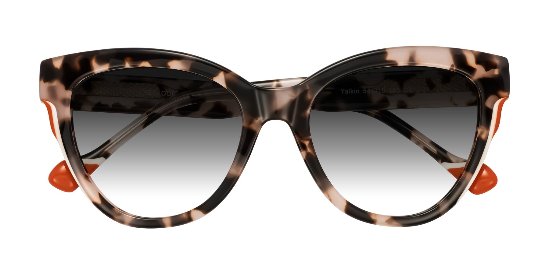 Folded Front of Yalkin in Ivory Tortoise with Gray Gradient Lenses