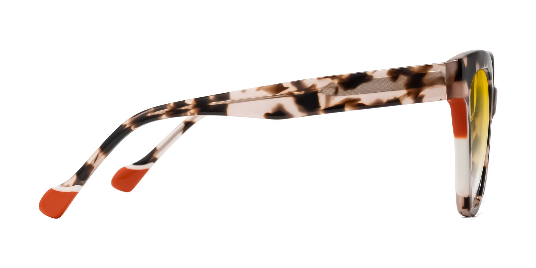 Side of Yalkin in Ivory Tortoise with Yellow Gradient Lenses