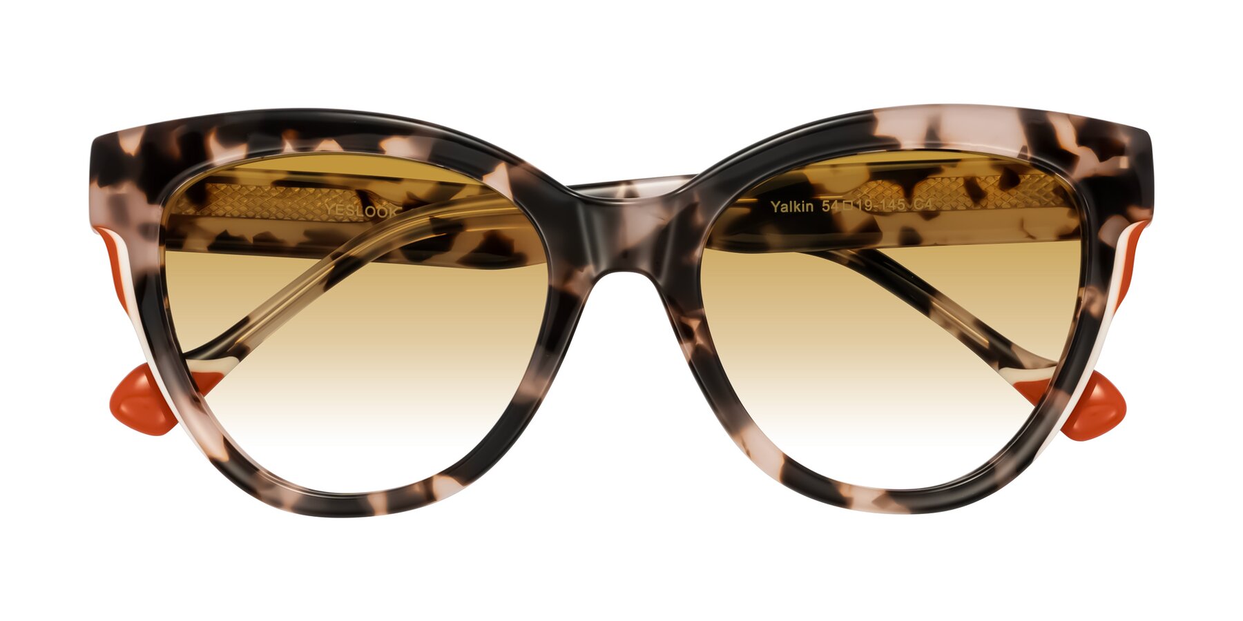 Folded Front of Yalkin in Ivory Tortoise with Champagne Gradient Lenses