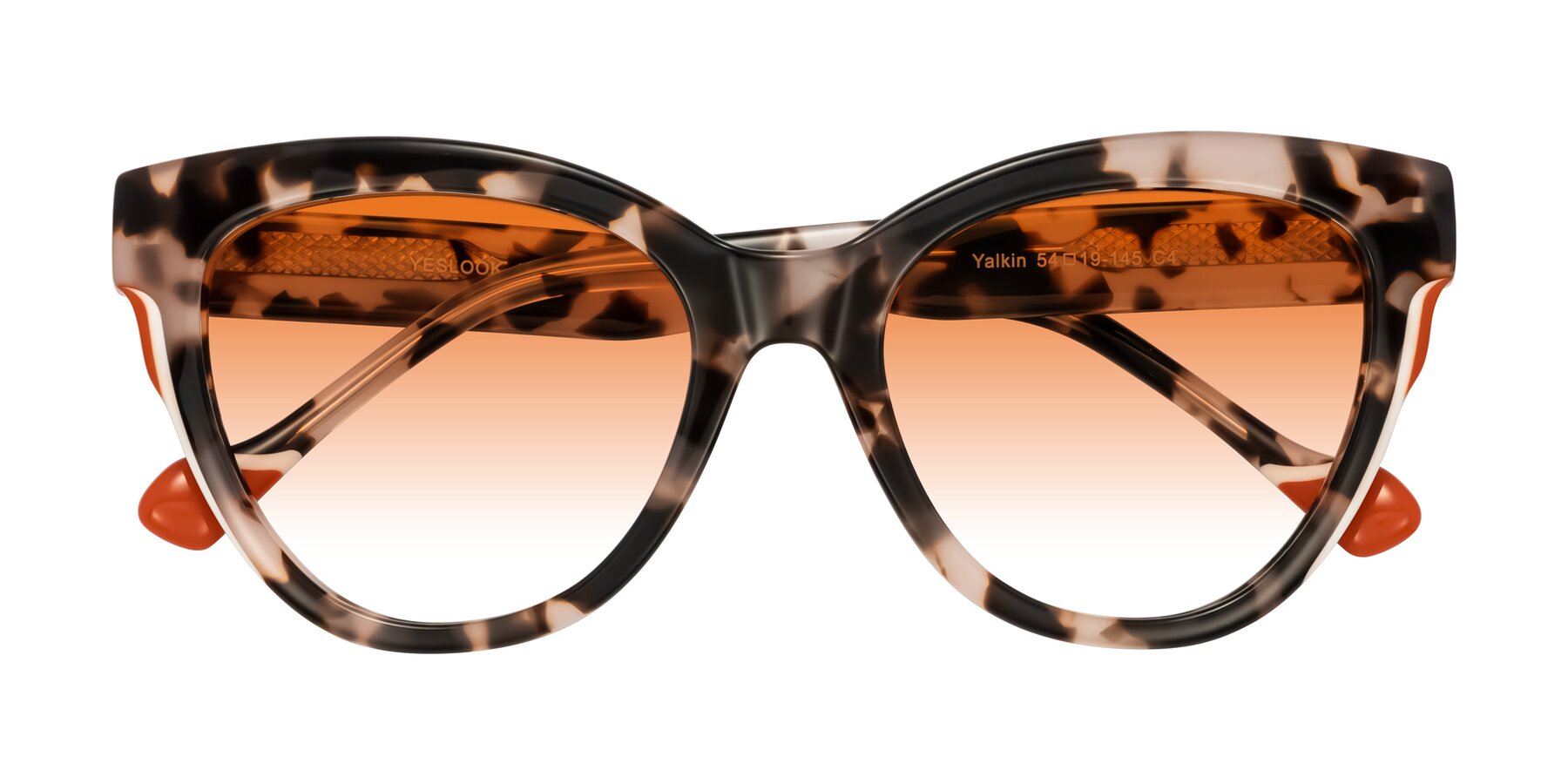 Folded Front of Yalkin in Ivory Tortoise with Orange Gradient Lenses
