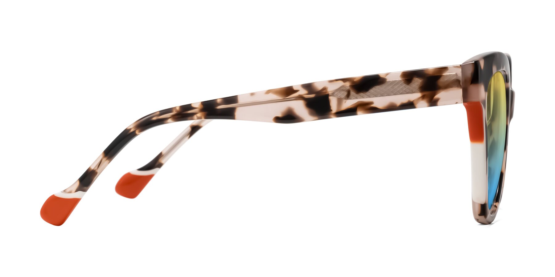 Side of Yalkin in Ivory Tortoise with Yellow / Blue Gradient Lenses