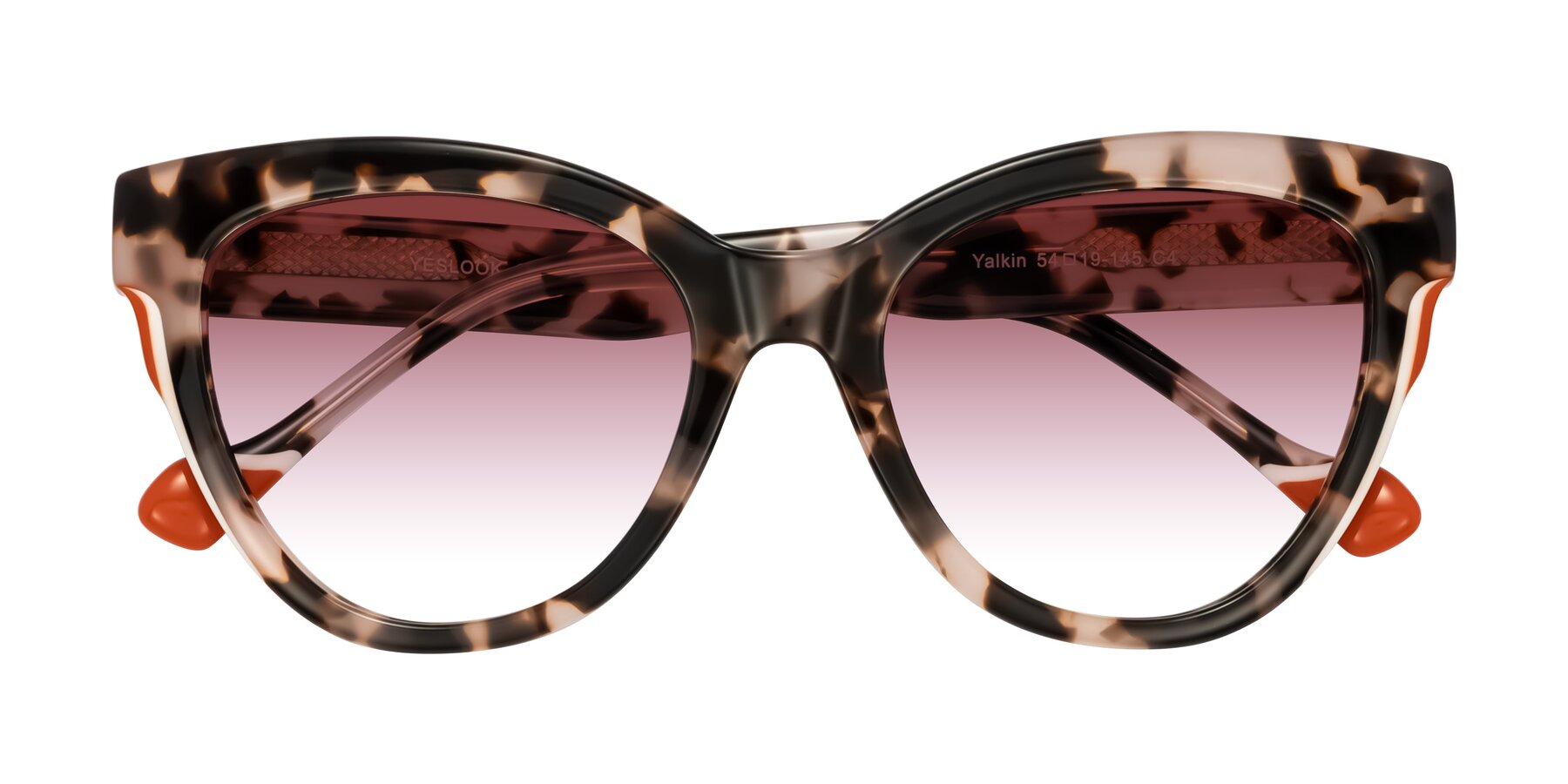Folded Front of Yalkin in Ivory Tortoise with Garnet Gradient Lenses