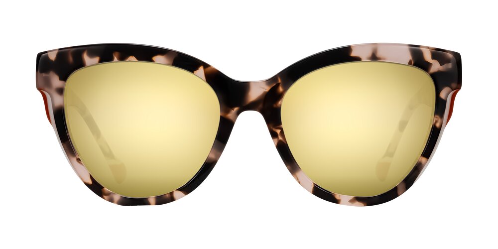 Yalkin - Ivory Tortoise Flash Mirrored Sunglasses