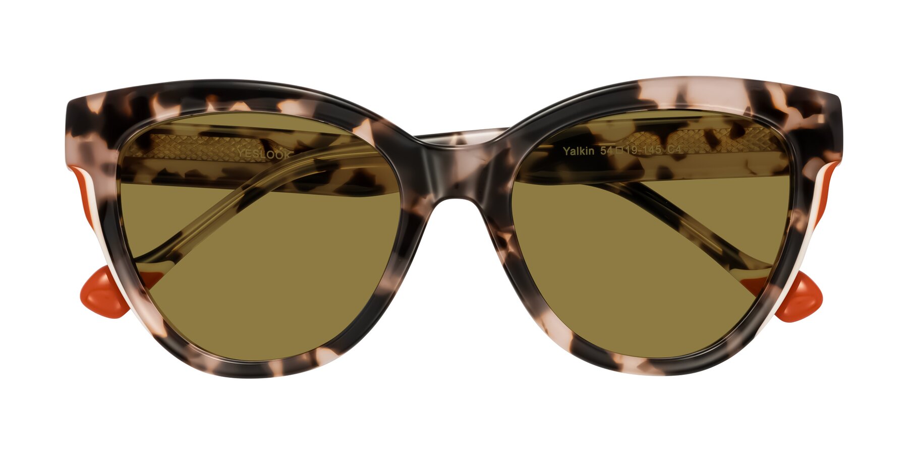 Folded Front of Yalkin in Ivory Tortoise with Brown Polarized Lenses