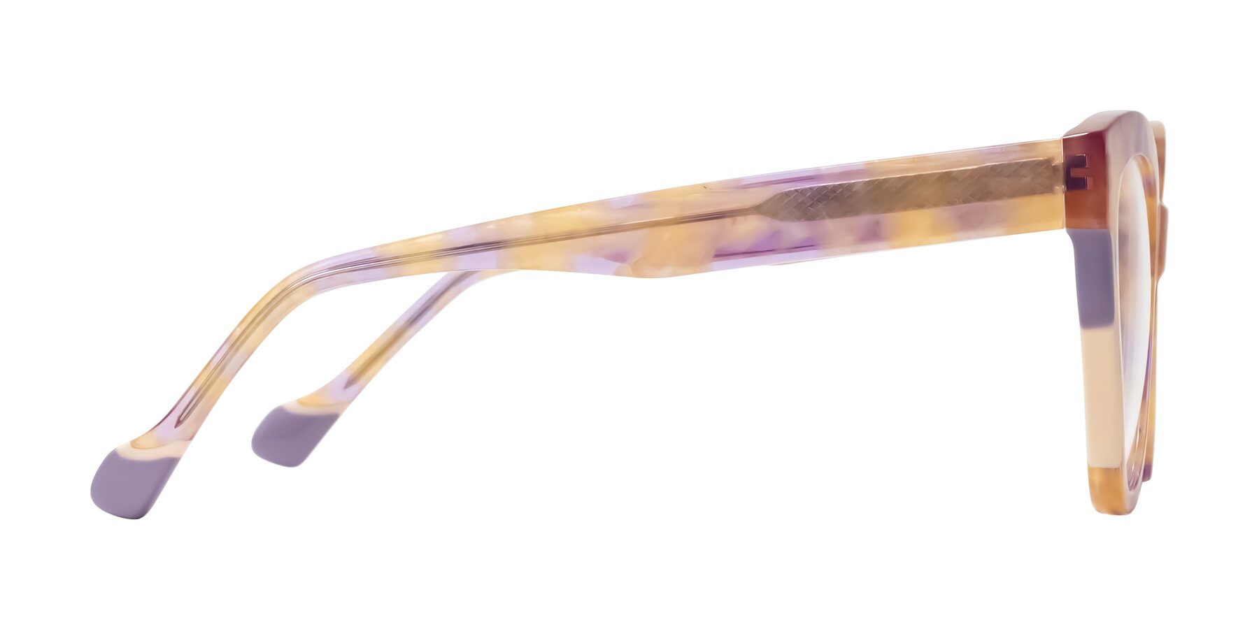 Side of Yalkin in Floral Tortoise with Clear Eyeglass Lenses
