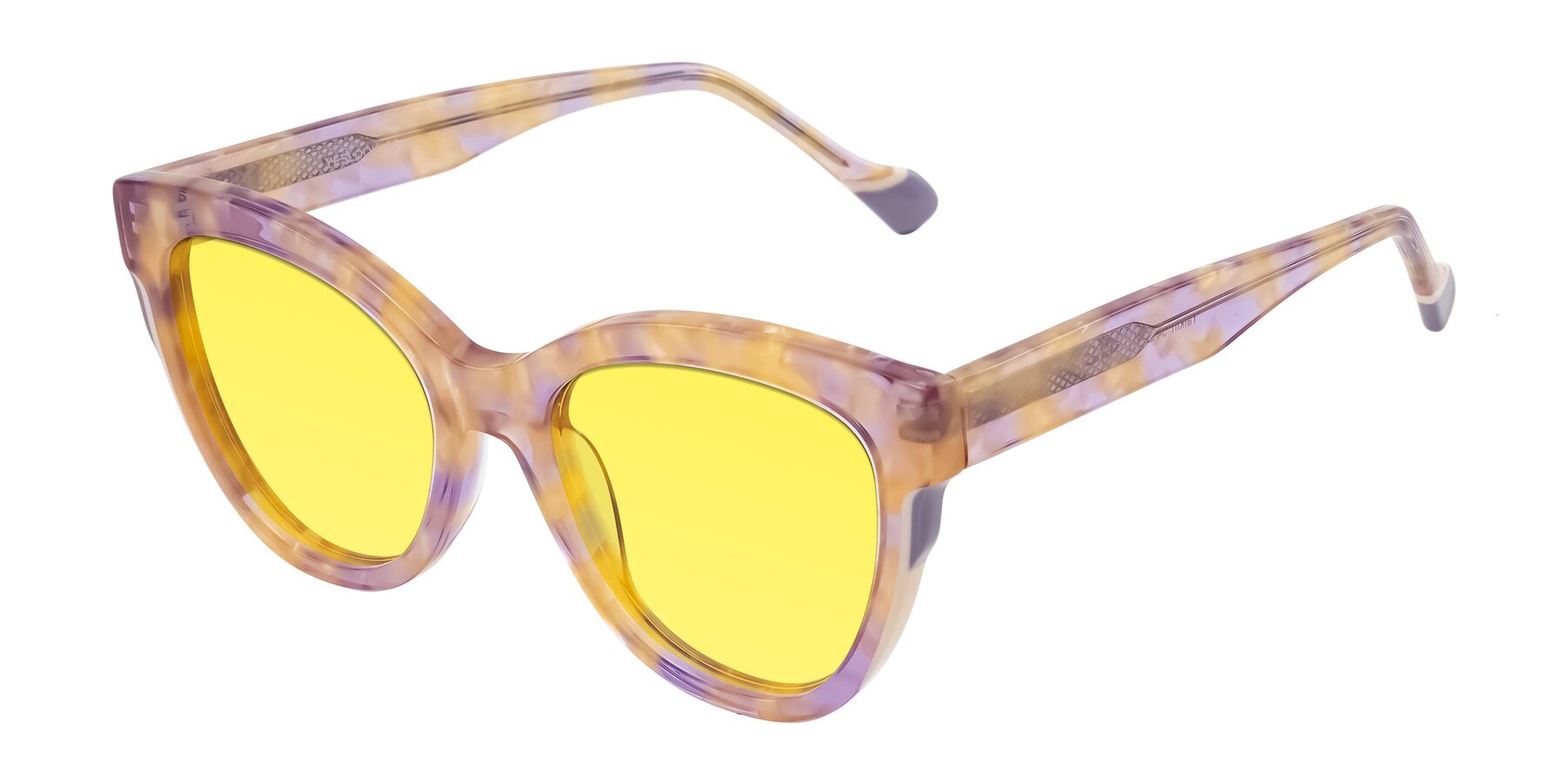 Angle of Yalkin in Floral Tortoise with Medium Yellow Tinted Lenses