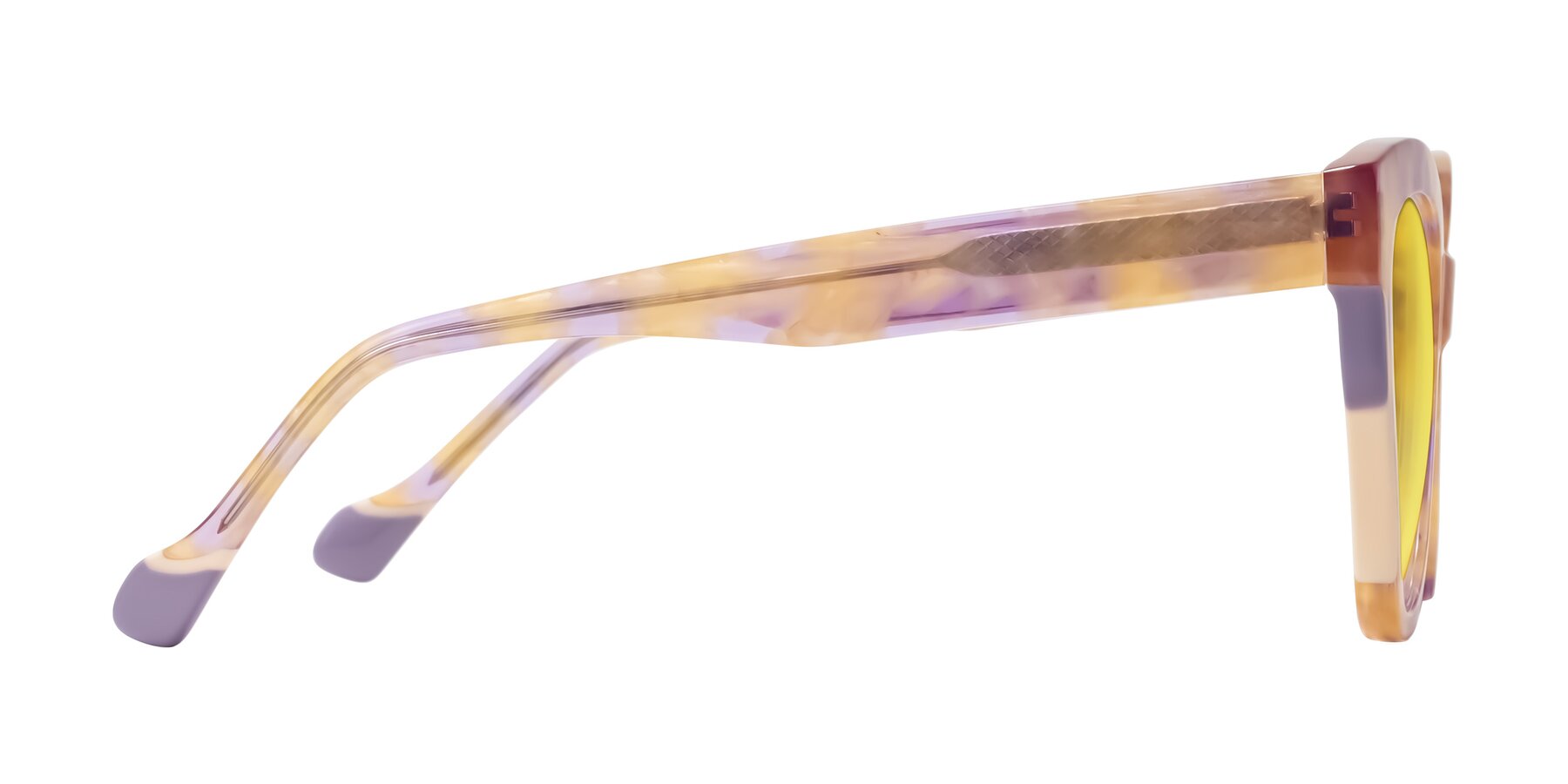 Side of Yalkin in Floral Tortoise with Medium Yellow Tinted Lenses