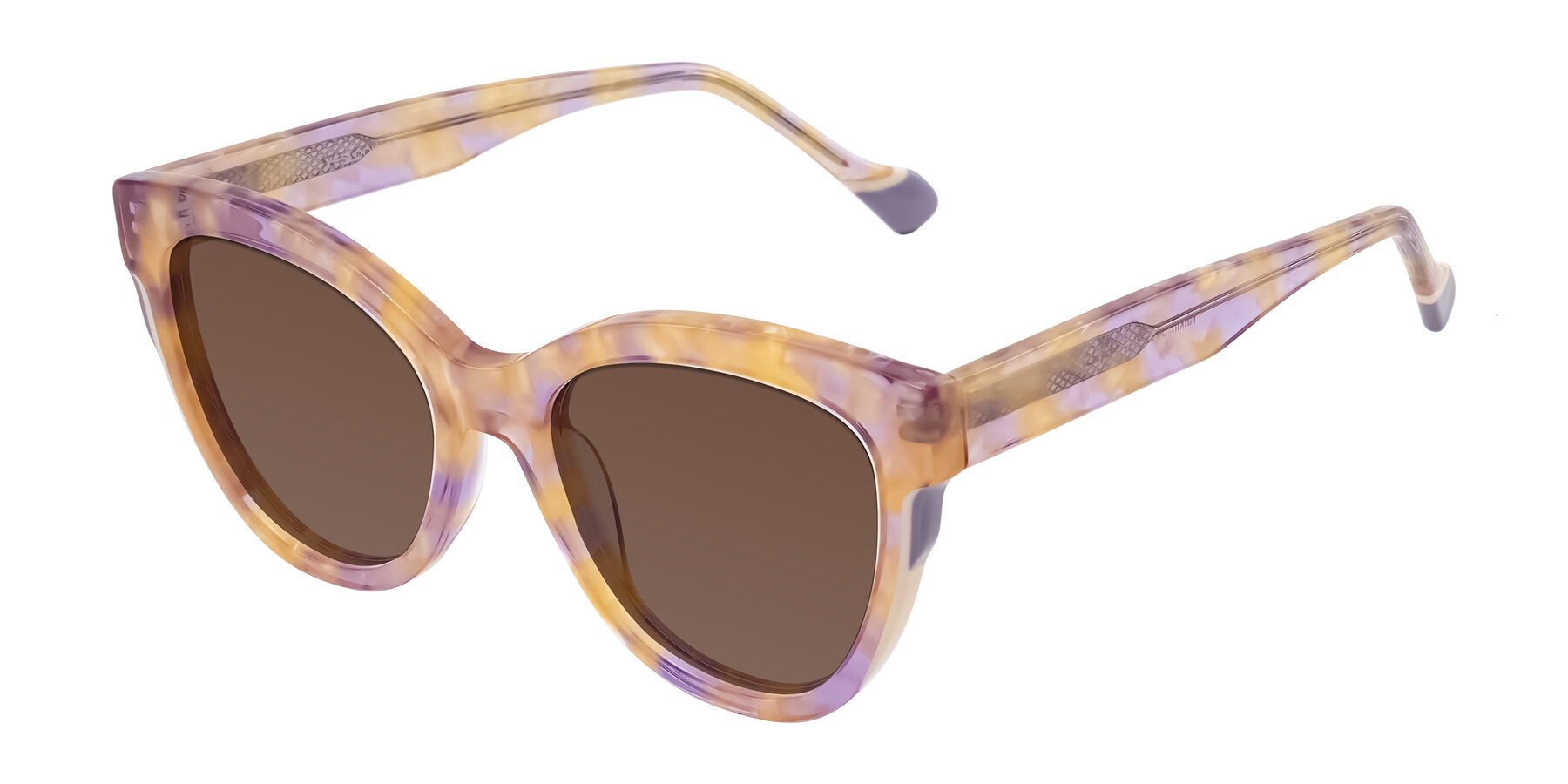 Angle of Yalkin in Floral Tortoise with Brown Tinted Lenses