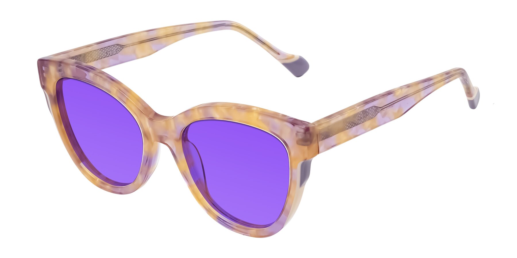 Angle of Yalkin in Floral Tortoise with Purple Tinted Lenses