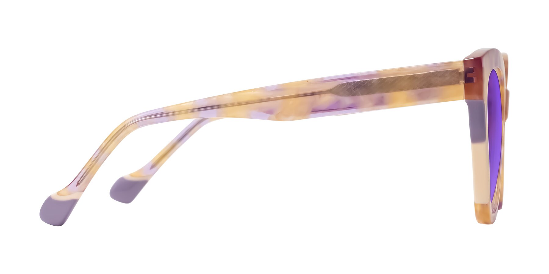 Side of Yalkin in Floral Tortoise with Purple Tinted Lenses