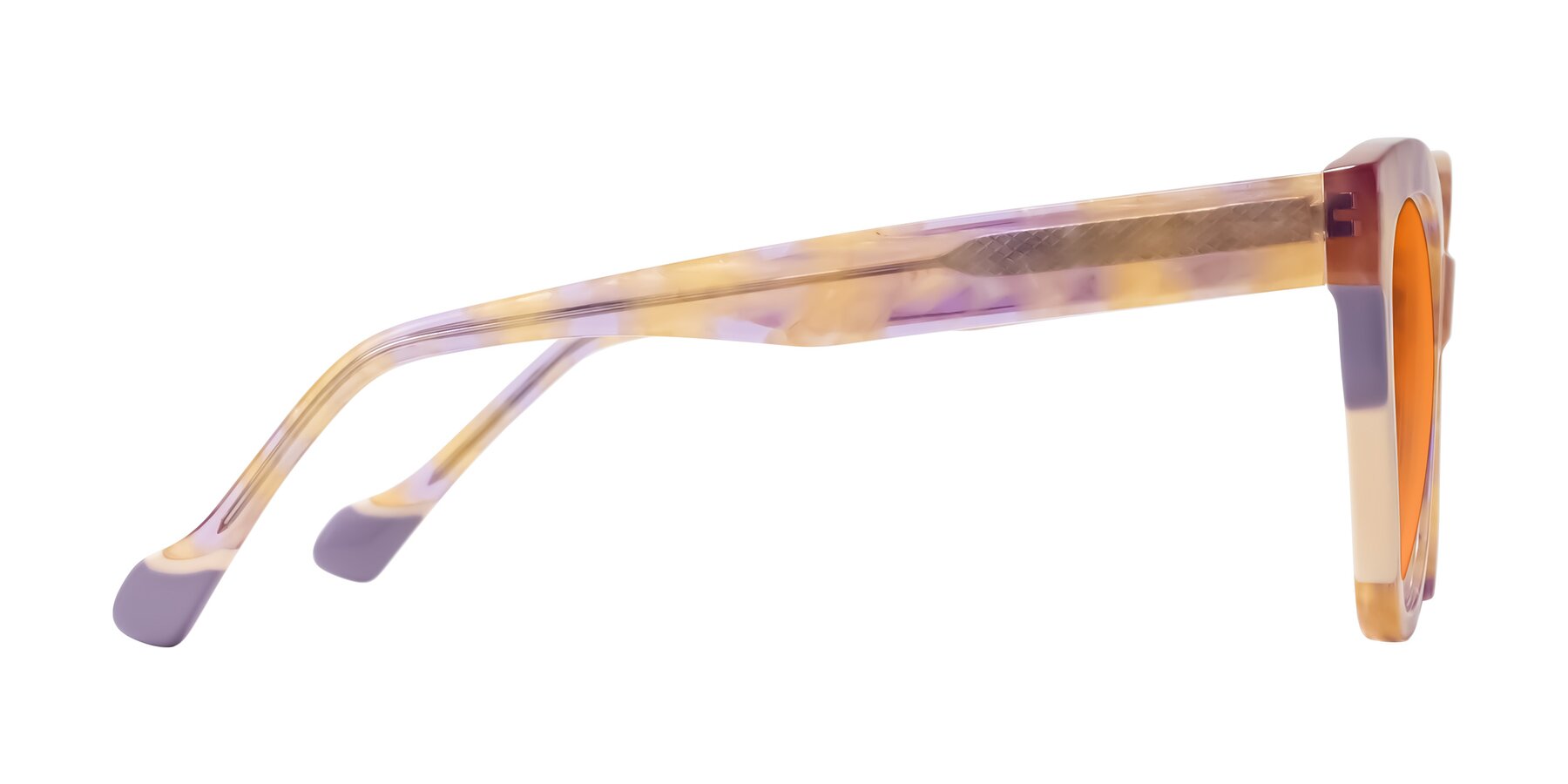 Side of Yalkin in Floral Tortoise with Orange Tinted Lenses