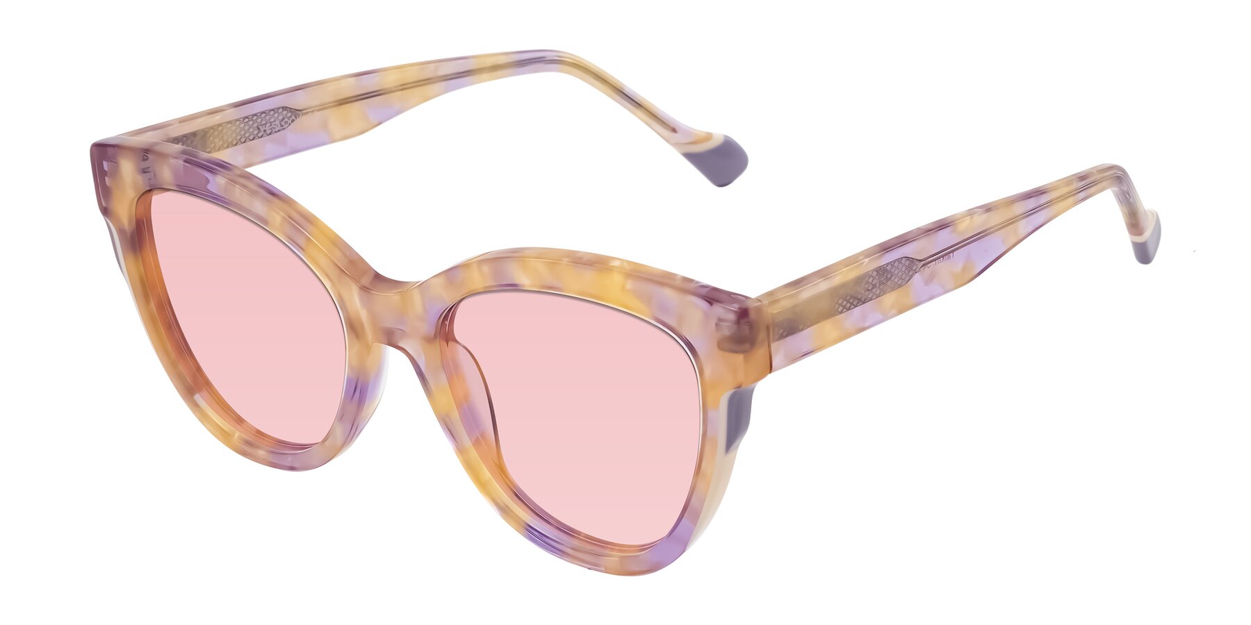 Angle of Yalkin in Floral Tortoise with Light Garnet Tinted Lenses