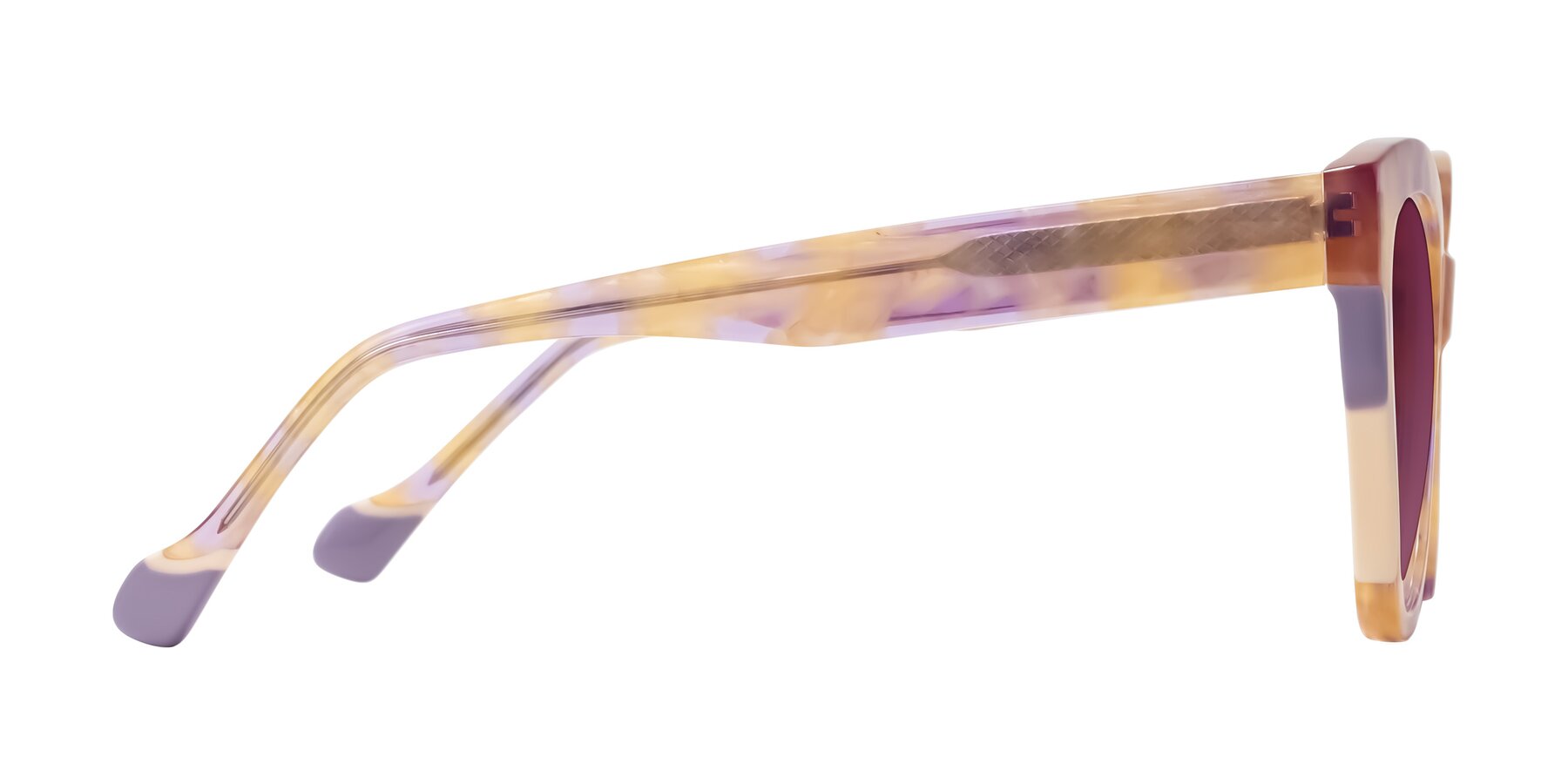 Side of Yalkin in Floral Tortoise with Wine Tinted Lenses