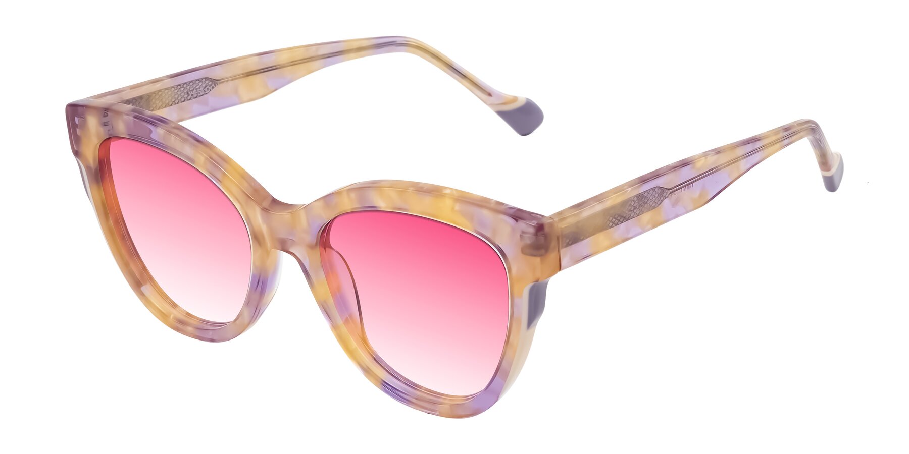 Angle of Yalkin in Floral Tortoise with Pink Gradient Lenses