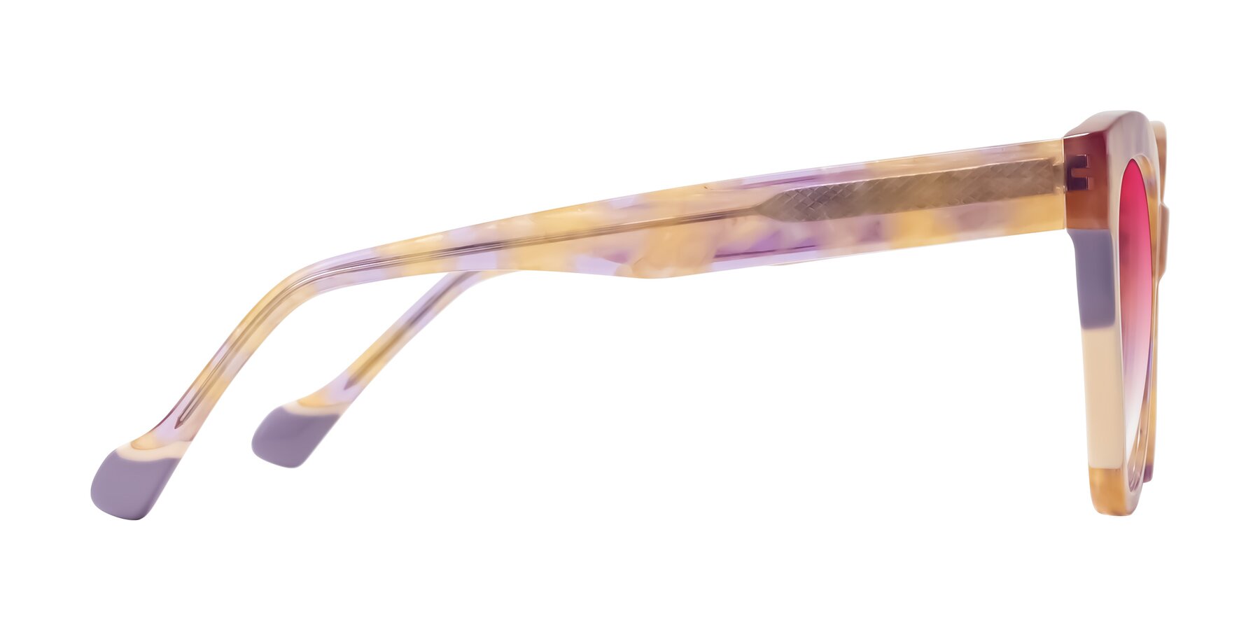 Side of Yalkin in Floral Tortoise with Pink Gradient Lenses