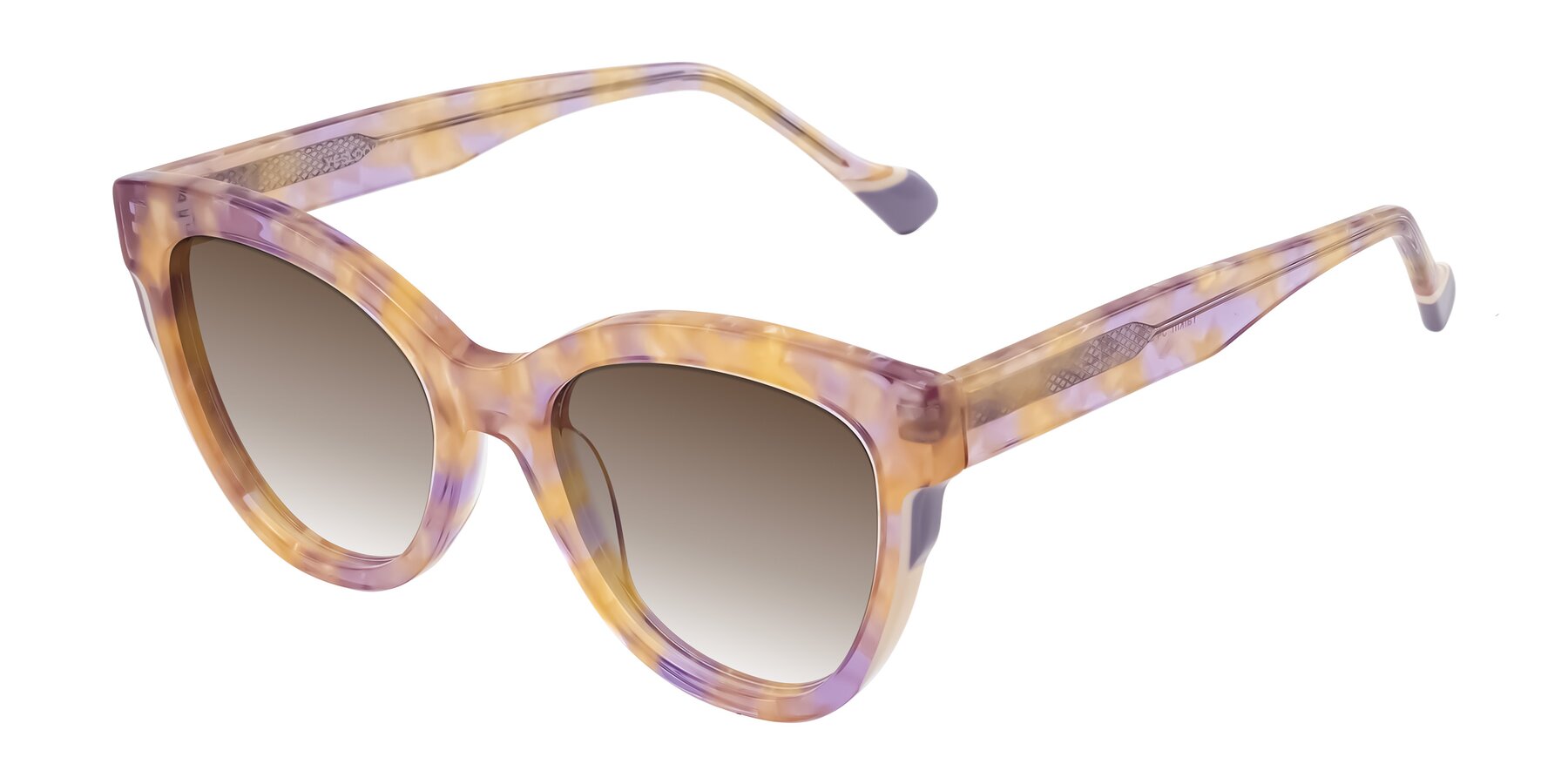 Angle of Yalkin in Floral Tortoise with Brown Gradient Lenses